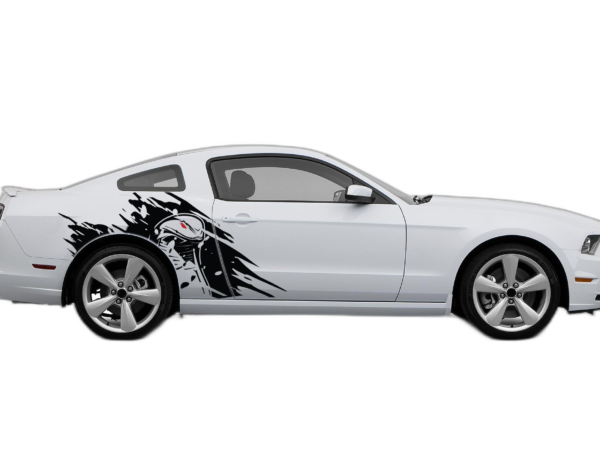 Cobra head side graphics, stickers decals compatible with Ford Mustang 2010-2014
