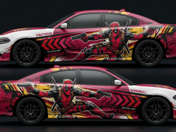 💥 Deadpool Comic Strip Car Wrap