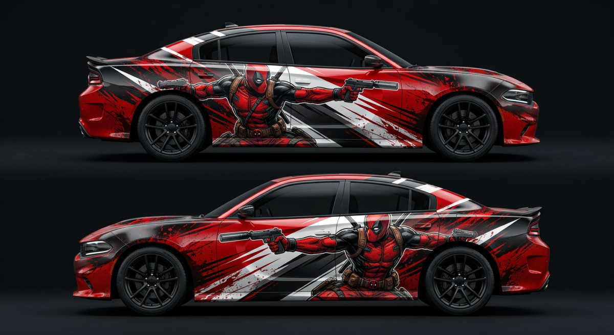 ⚔️ Deadpool Action Car Wrap with GUNS-