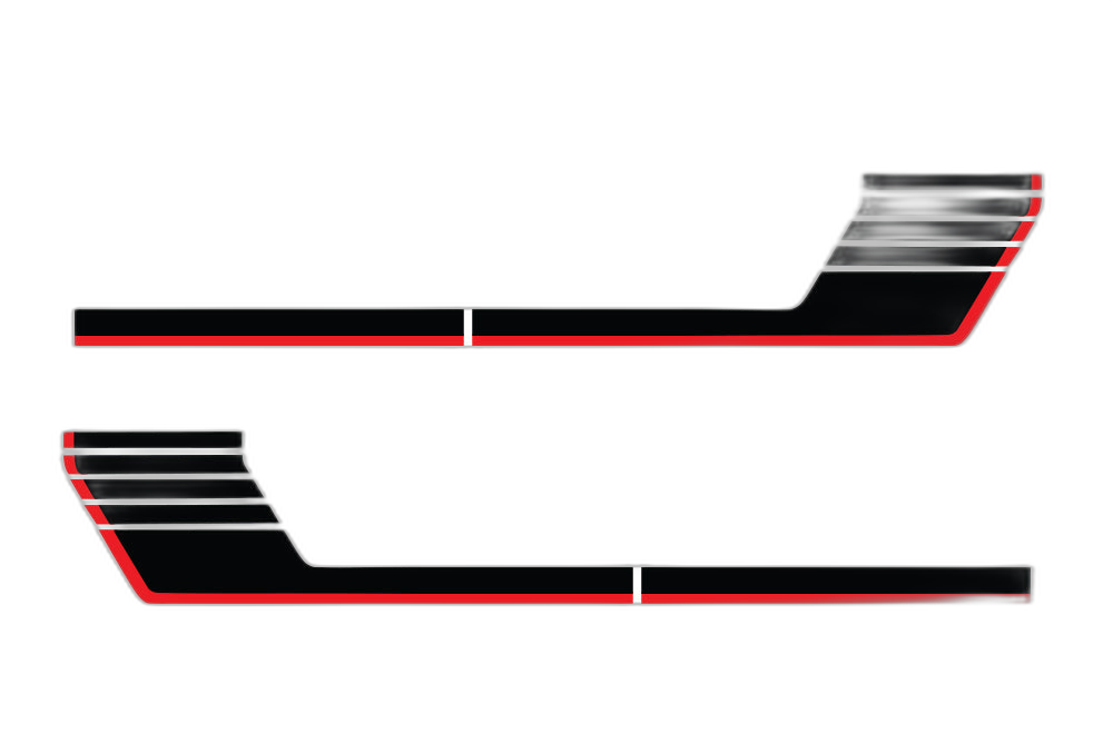 Retro-style double hash stripes graphics decals, compatible with Chevrolet Colorado