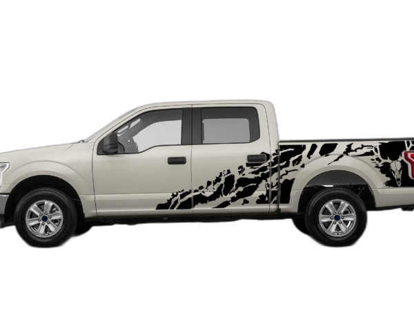 Deer skull shredded decals graphics compatible with Ford F150 2015-2020