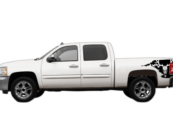 Deer Skull Side Bed Decals Graphics for Chevrolet Silverado 2007-2013