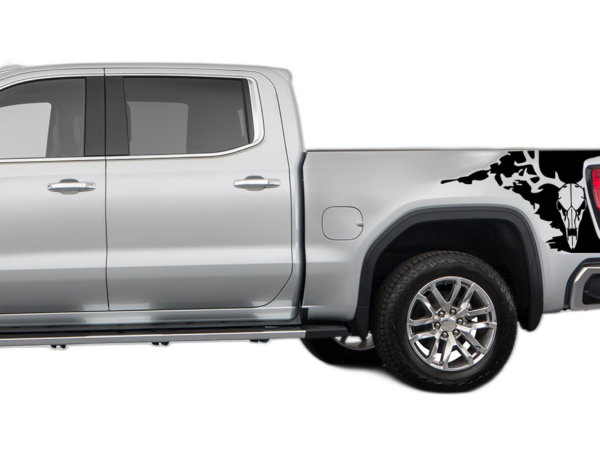 Deer Skull Side Bed Decals Graphics for GMC Sierra