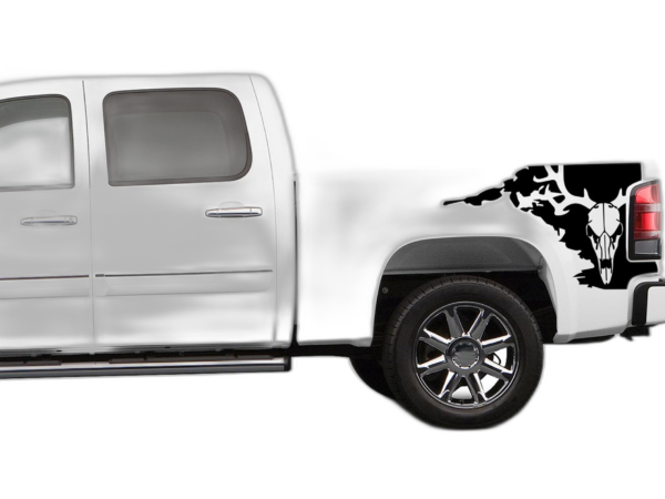 Deer skull side bed decals graphics compatible with GMC Sierra 2007-2013