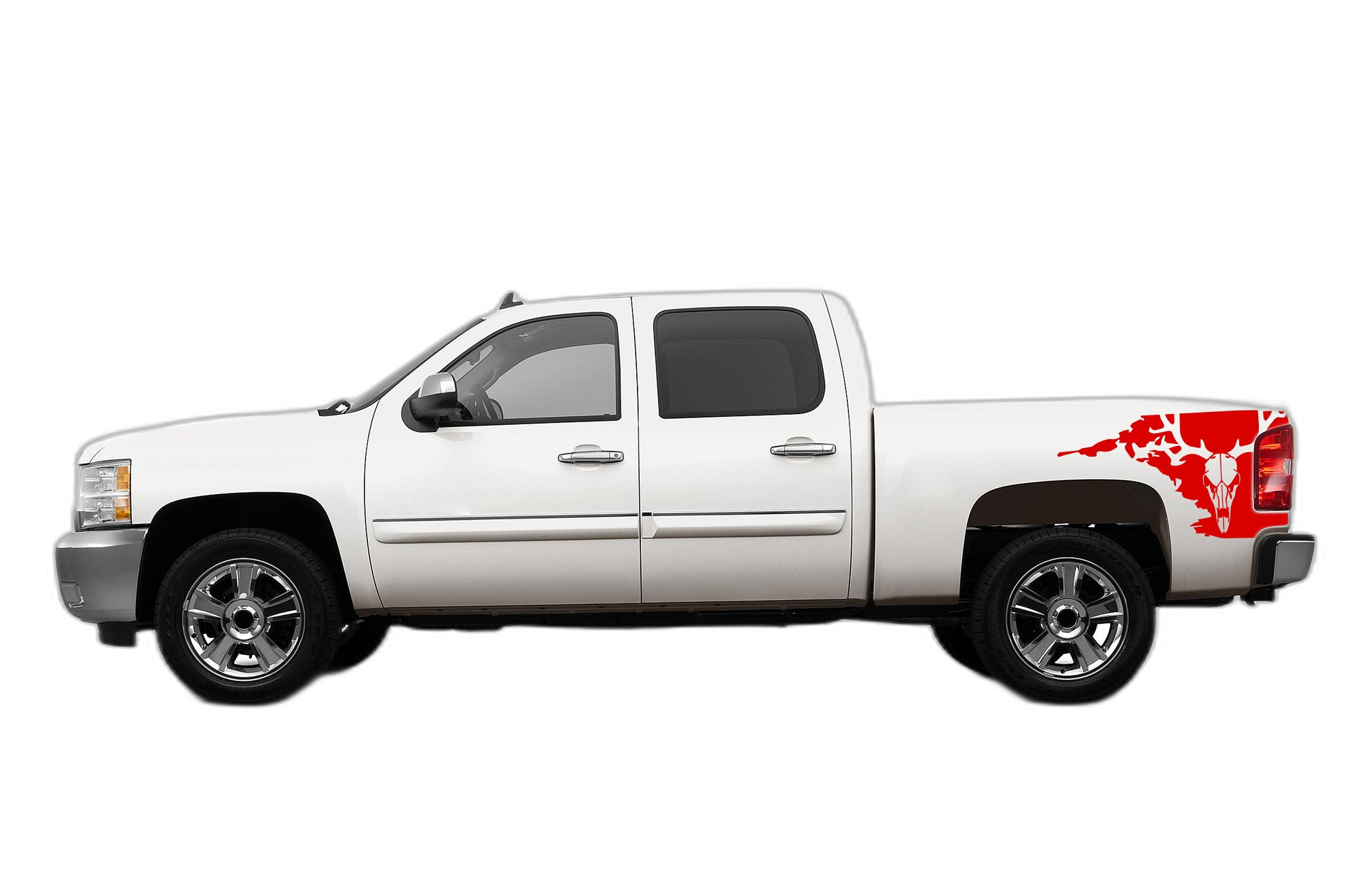 Deer Skull Side Bed Decals Graphics for Chevrolet Silverado 2007-2013 - Image 2