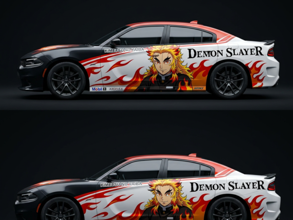 🔥🚂 Demon Slayer Flame Hashira Car Wrap