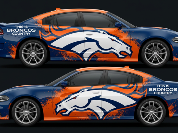 🏈🐴 Denver Broncos Car Wrap - Charge into Broncos