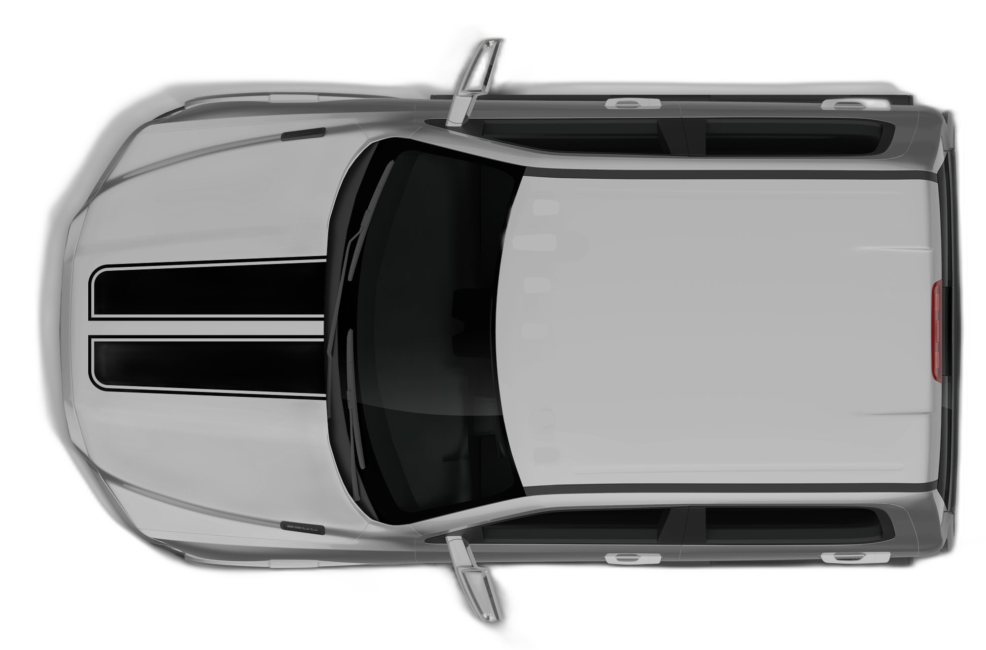 Double line hood decals graphics compatible with Dodge Ram 2009-2018