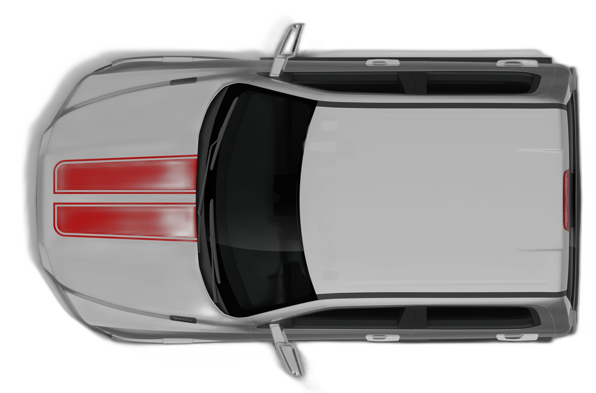 Double line hood decals graphics compatible with Dodge Ram 2009-2018 - Image 2