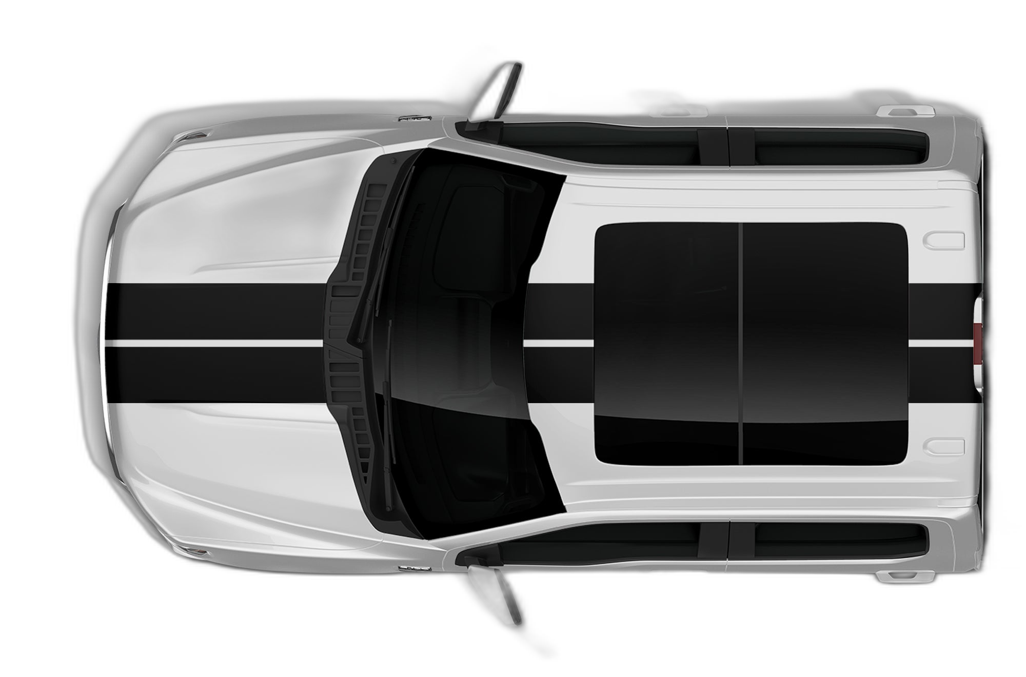 Dual rally racing stripes decals graphics compatible with Ford F150