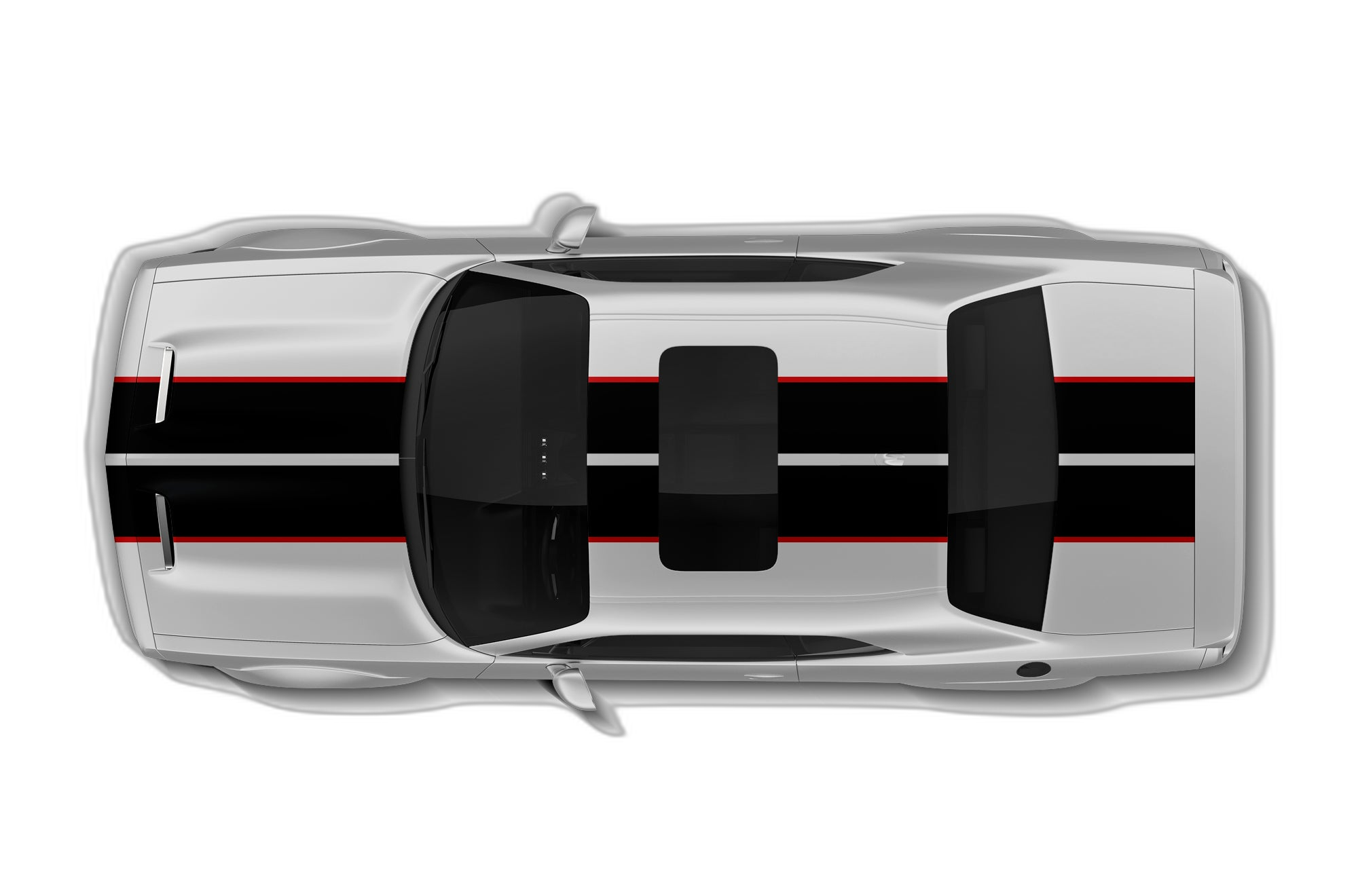 Dual Rally Racing Stripes Decals Graphics for Dodge Challenger SRT Hellcat - Image 2