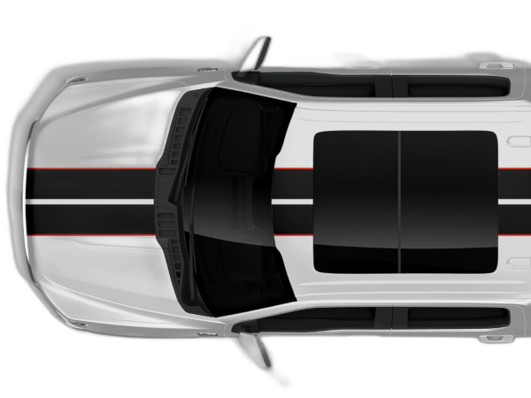 Dual rally racing stripes with pinstriping decals graphics compatible with Ford F150