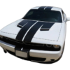 Dual rally racing T-Hood stripes decals graphics compatible with Dodge Challenger 2015-2018