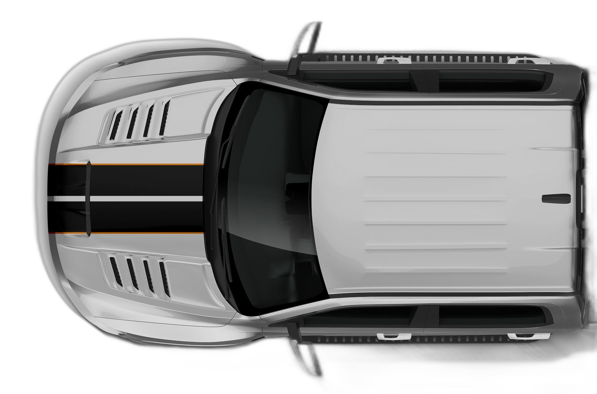 Dual rally racing stripes with pinstriping decals graphics compatible with Dodge Ram TRX - Image 3