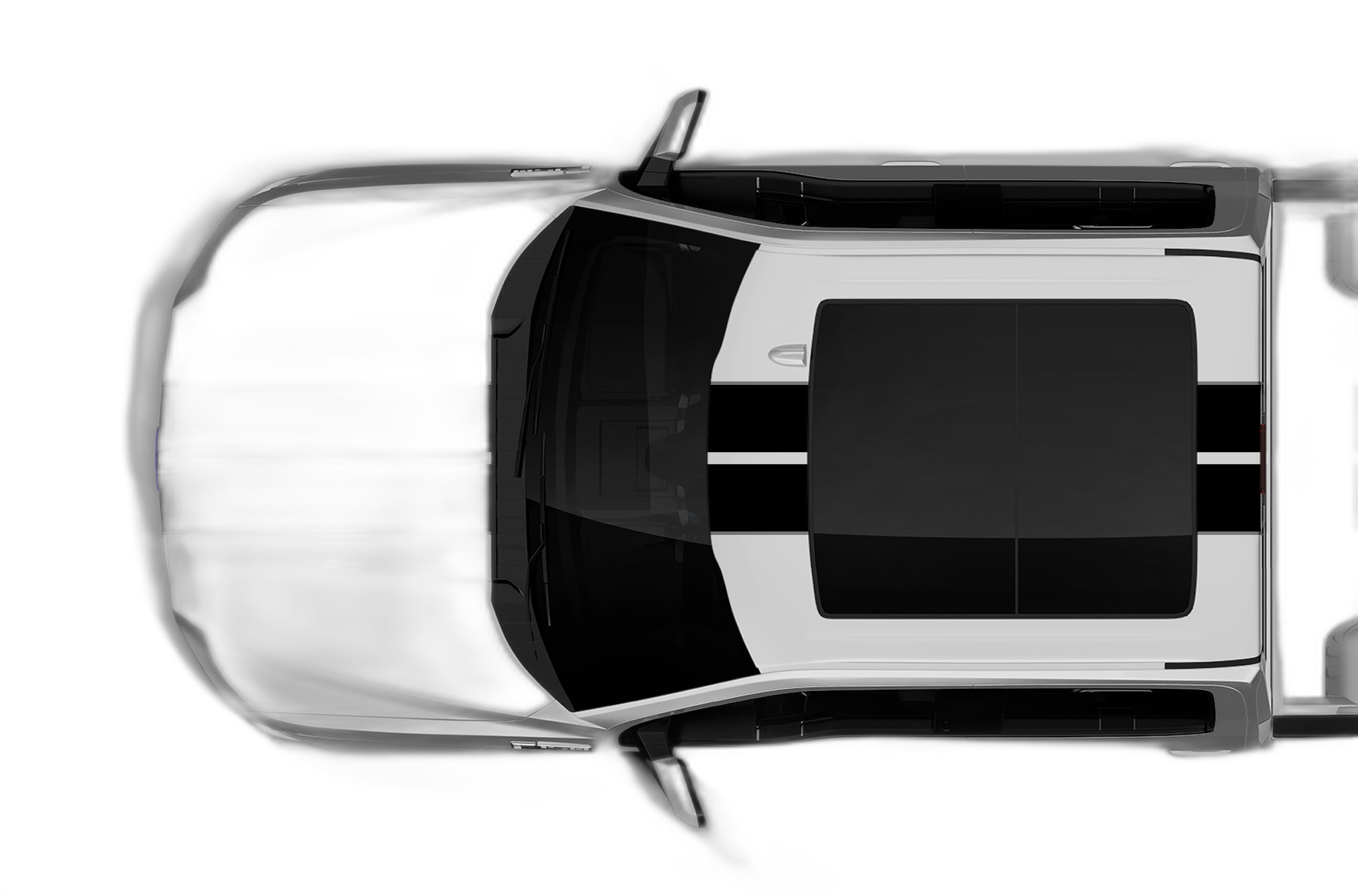 Dual Rally Racing Stripes with Pinstriping Decals Graphics for Ford F150 2015-2020 - Image 4