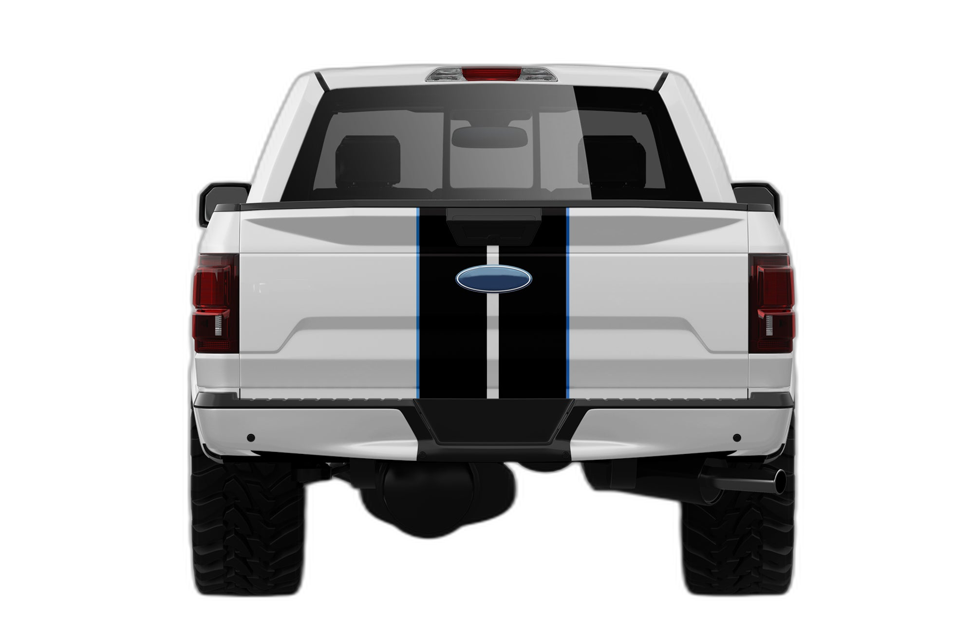 Dual Rally Racing Stripes with Pinstriping Decals Graphics for Ford F150 2015-2020 - Image 3