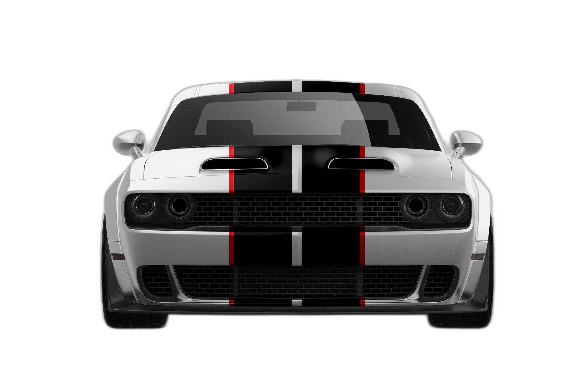 Dual Rally Racing Stripes Decals Graphics for Dodge Challenger SRT Hellcat