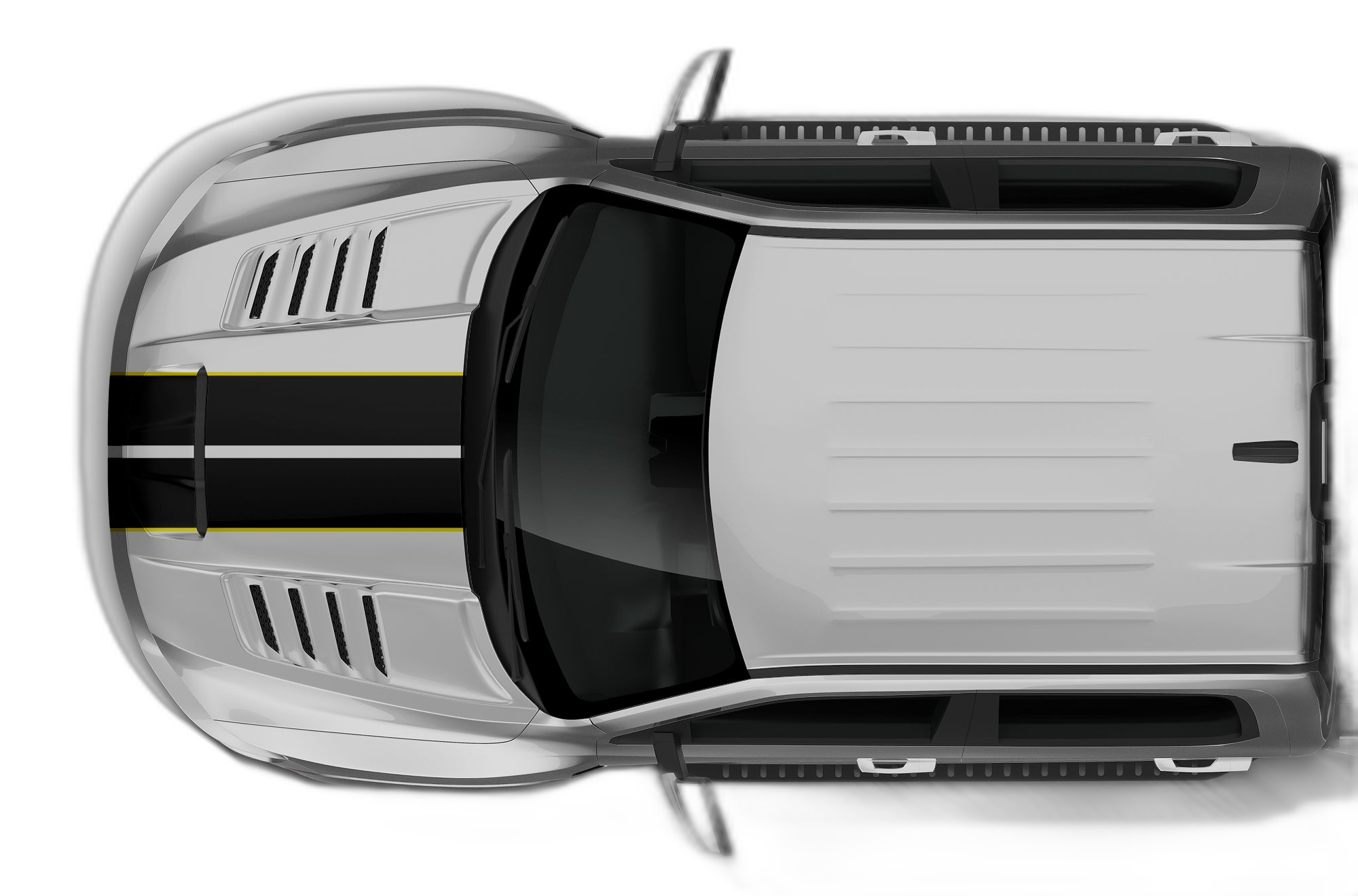 Dual rally racing stripes with pinstriping decals graphics compatible with Dodge Ram TRX - Image 4