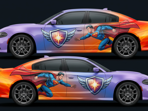🦸‍♂️🔥 Dynamic Superman Flight Car Side Wrap
