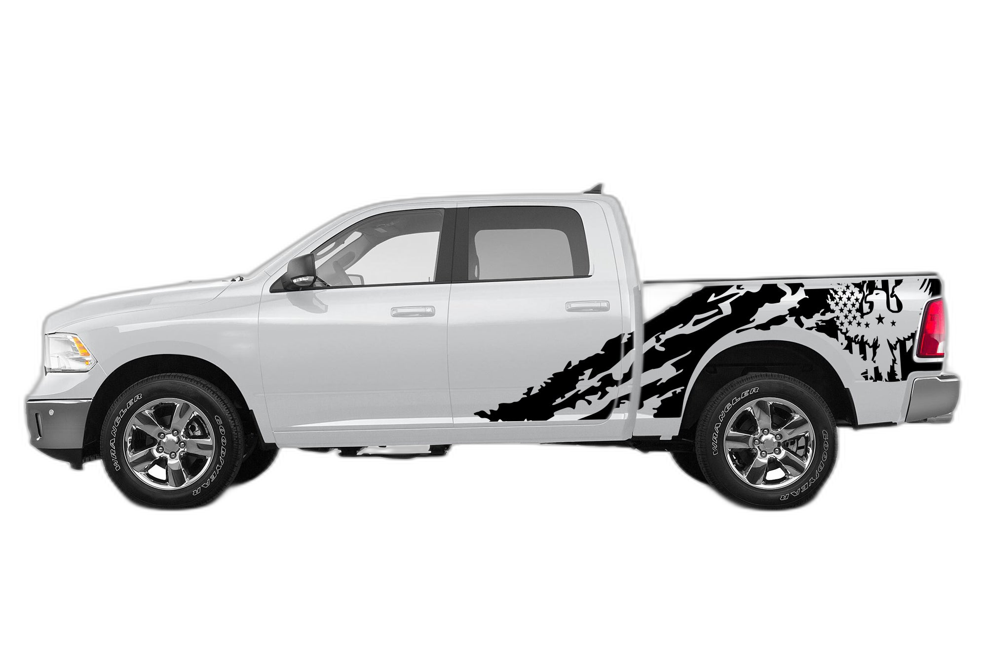 Eagle Flag Shredded Decals Graphics for Dodge Ram 2009-2018