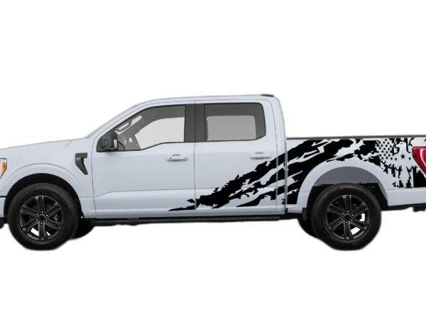 Eagle flag shredded decals graphics compatible with Ford F150
