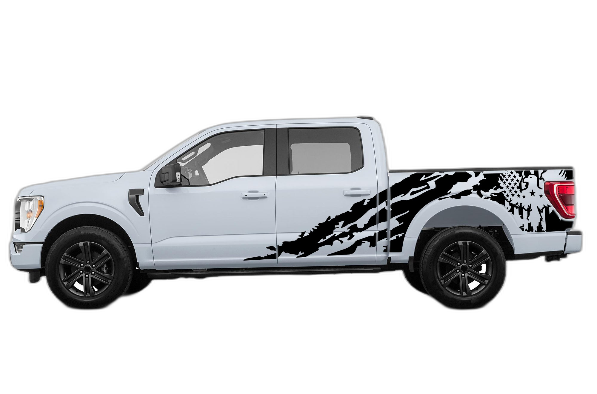 Eagle Flag Shredded Decals Graphics for Ford F150