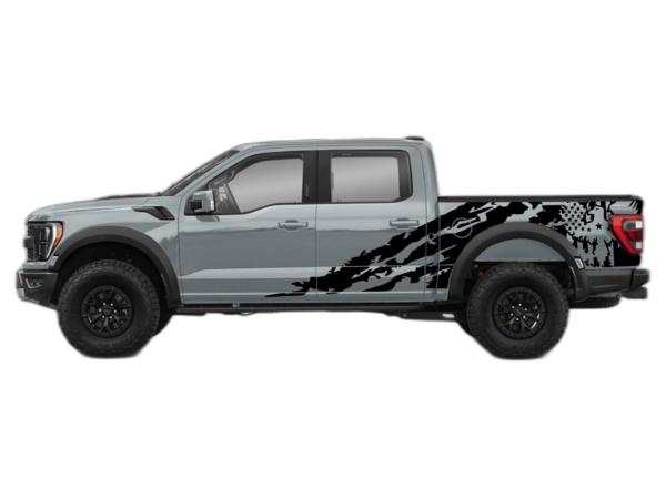 Eagle Flag Shredded Side Decals Graphics for Ford F150 Raptor