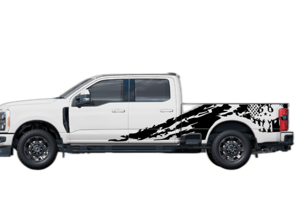 Eagle flag shredded side decals graphics compatible with Ford F250