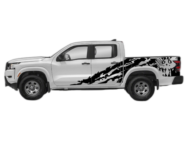 Eagle flag shredded side decals graphics compatible with Nissan Frontier