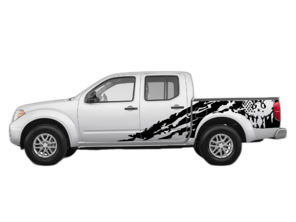 Eagle flag shredded side decals graphics compatible with Nissan Frontier 2005-2021