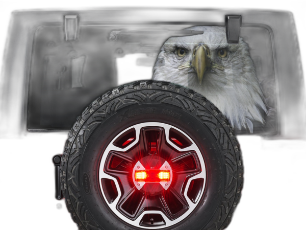 Eagle head perforated rear window decal graphics compatible with Jeep Wrangler JL