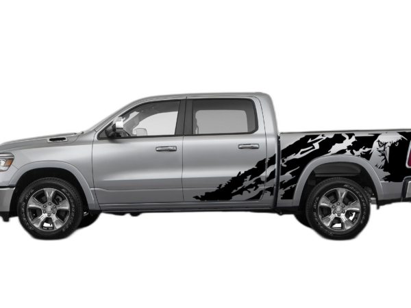Eagle Shredded Side Decals Graphics for Dodge Ram