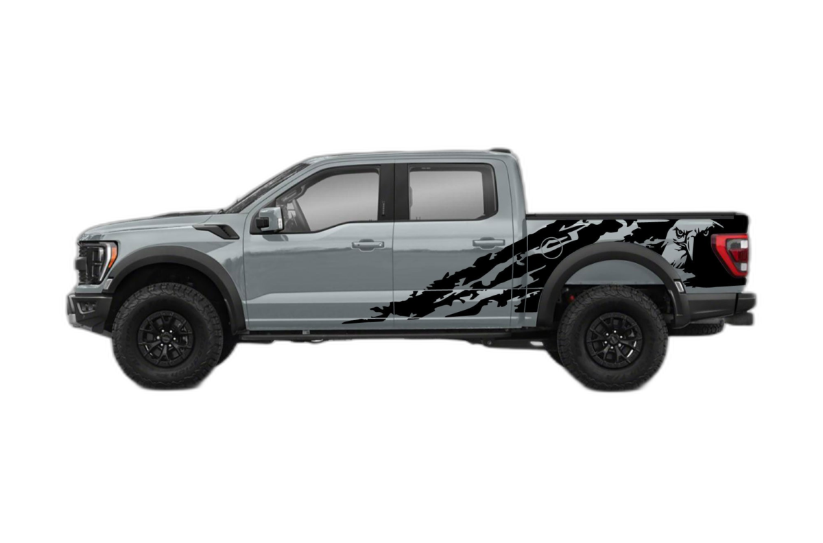 Eagle shredded side decals graphics compatible with Ford F150 Raptor