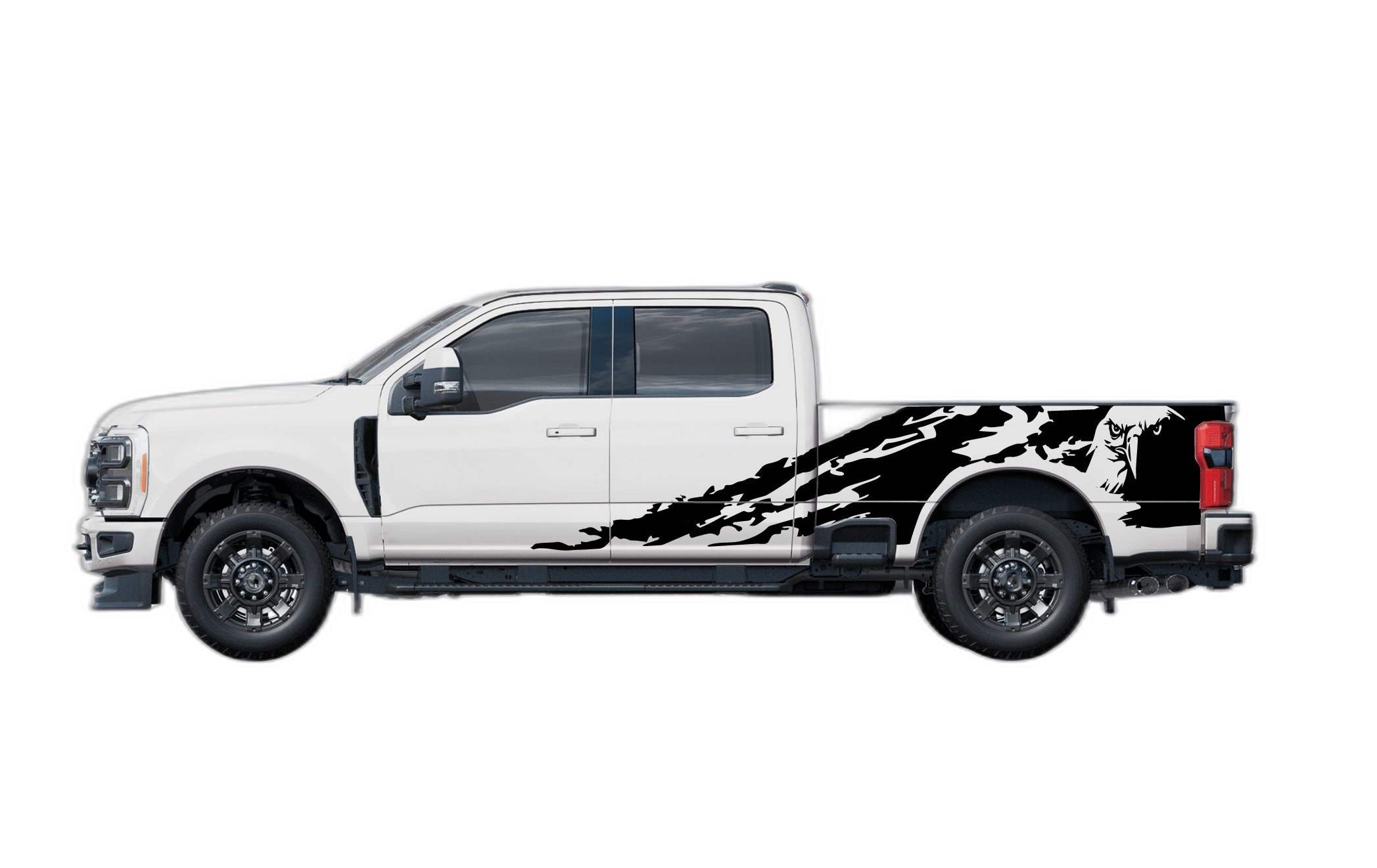 Eagle shredded side decals graphics compatible with Ford F250