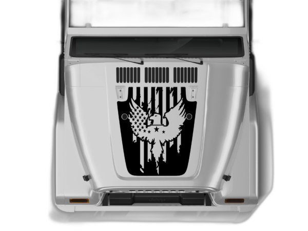 Eagle US flag hood decals graphics compatible with Jeep Wrangler TJ