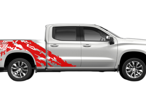 Eagle flag shredded decals graphics compatible with Chevrolet Silverado