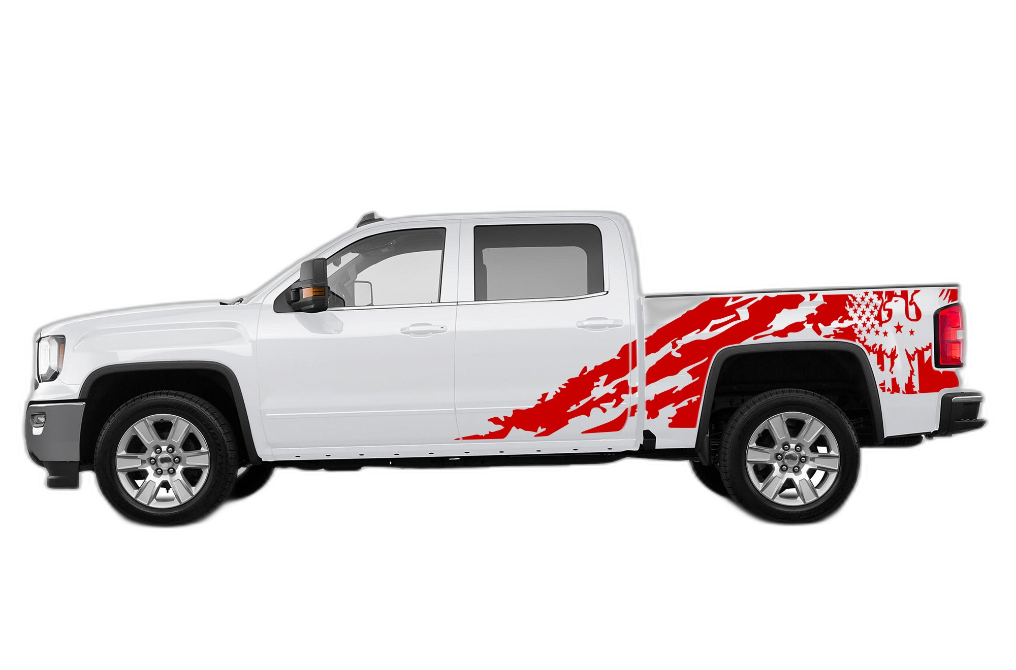 Eagle flag shredded decals graphics compatible with GMC Sierra 2014-2018 - Image 2