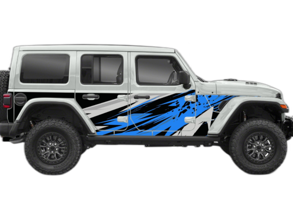 Electric Shockwave style full side graphics decals compatible with Wrangler JL