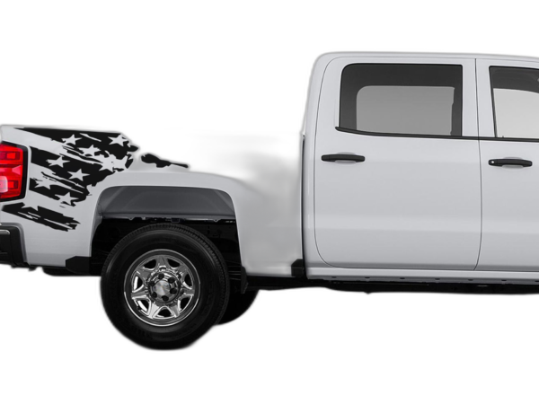 Flag side bed decals graphics compatible with Chevrolet Silverado 2014-2018
