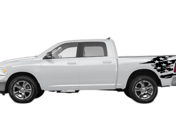 Flag Side Bed Decals Graphics for Dodge Ram 2009-2018