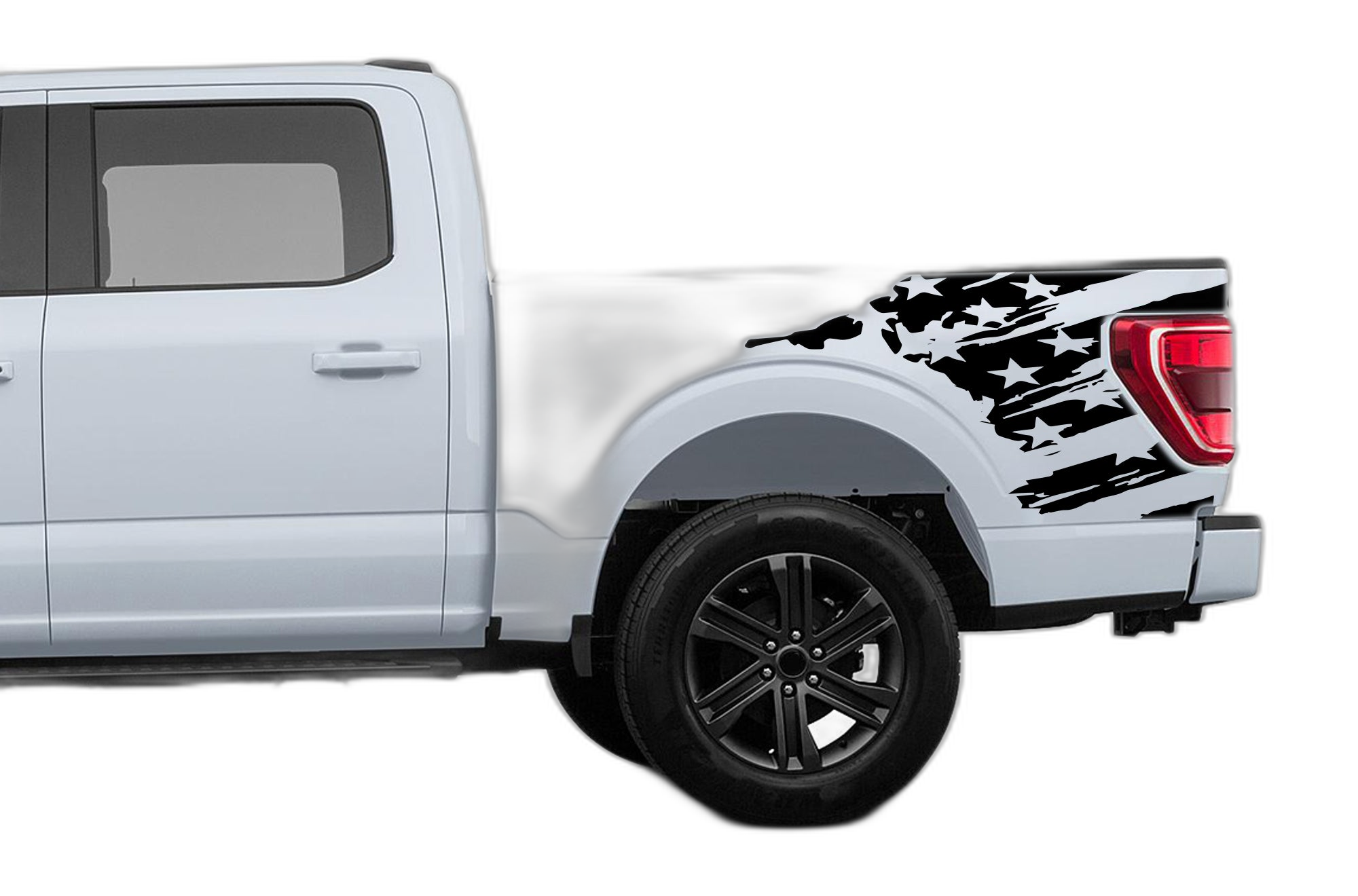 Flag side bed decals graphics compatible with Ford F150