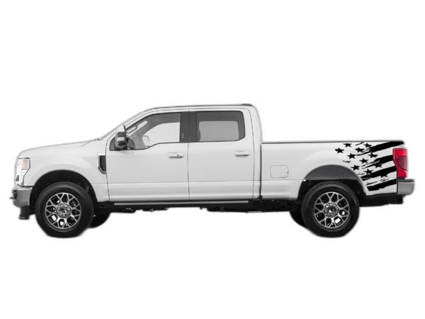 Flag Side Bed Decals Graphics for Ford F250 2017-2022