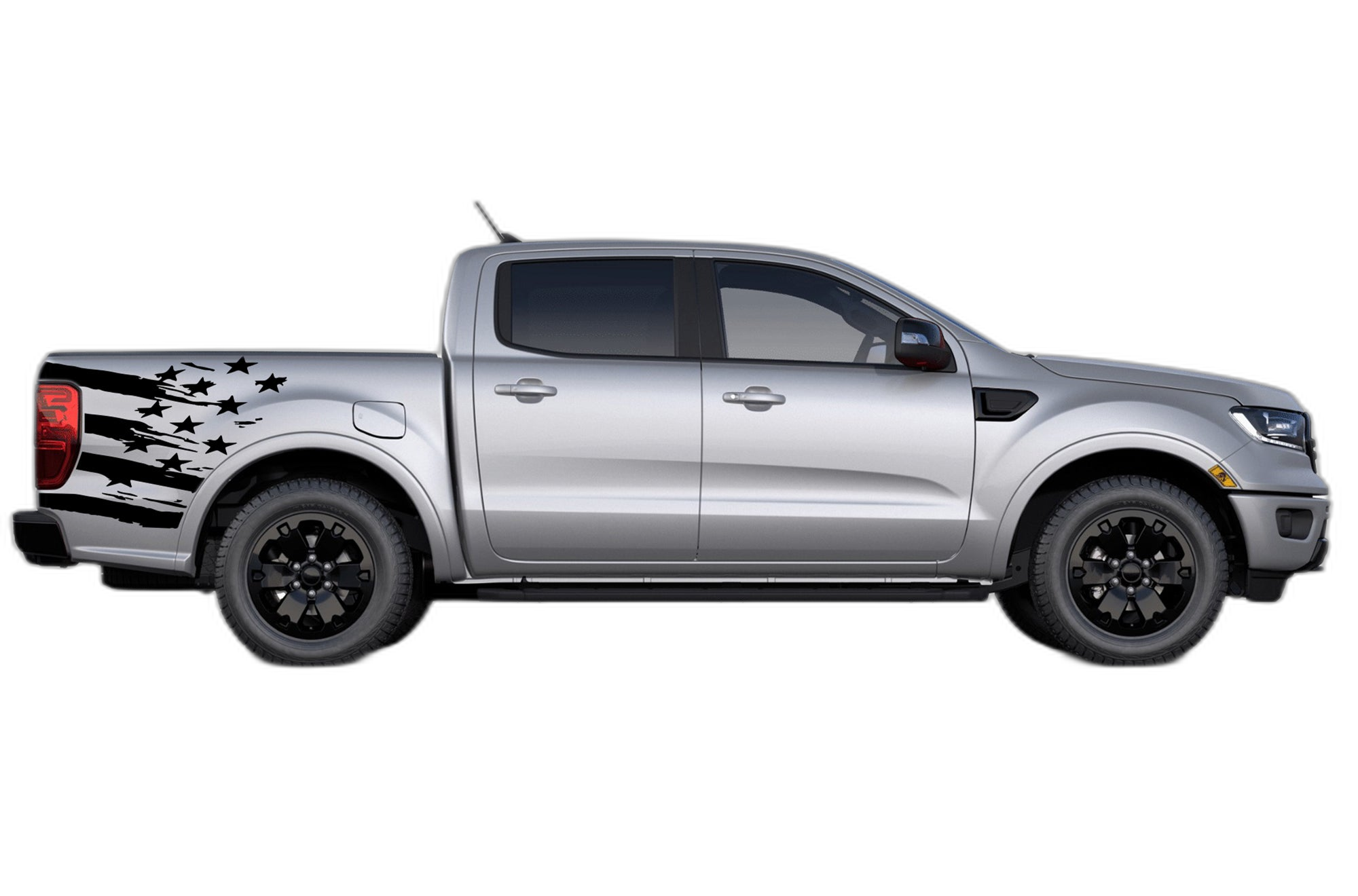 Flag side bed decals graphics compatible with Ford Ranger 2019-2023