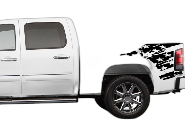 Flag side bed decals graphics compatible with GMC Sierra 2007-2013