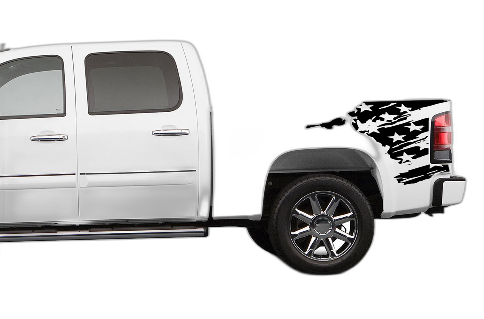 Flag Side Bed Decals Graphics for GMC Sierra 2007-2013