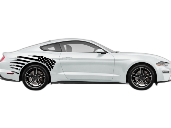 Flag USA back side graphics, stickers decals compatible with Ford Mustang 2015-2023