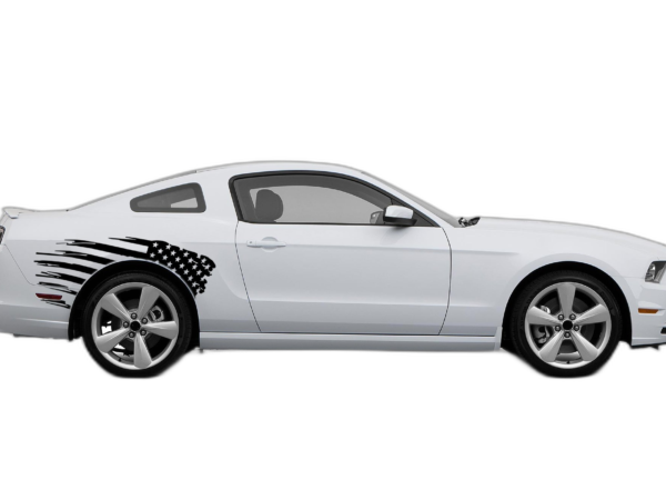 Flag USA Back Side Graphics, Decals for Ford Mustang 2010-2014