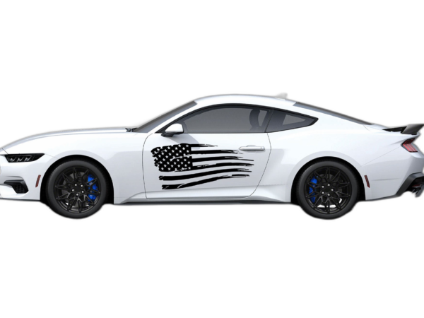 Flag USA graphics door decals compatible with Ford Mustang