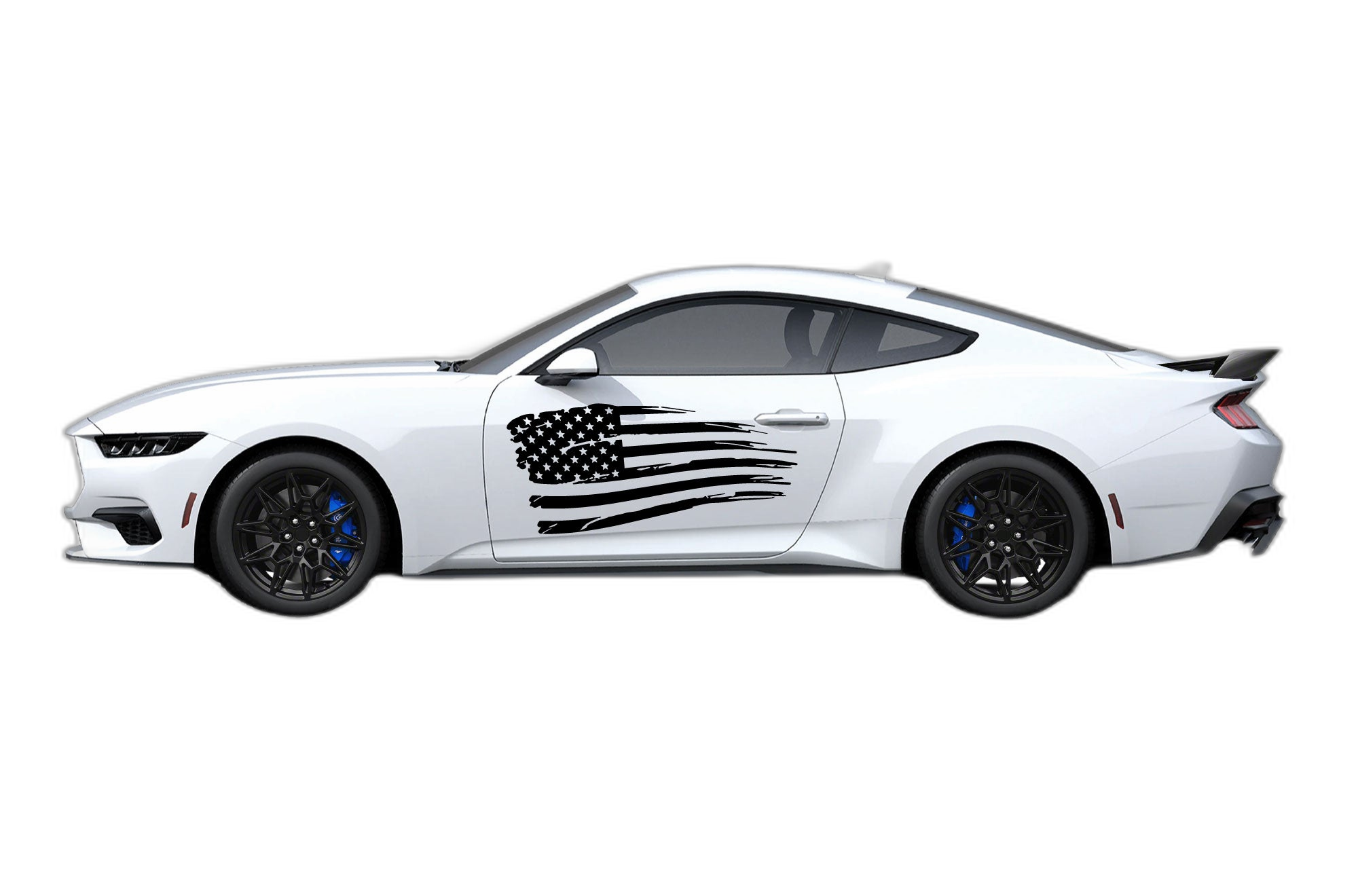 Flag USA graphics door decals compatible with Ford Mustang