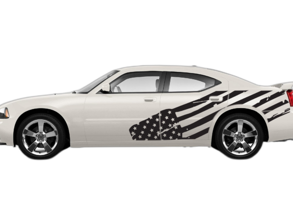 Flag USA side graphics, decals compatible with Dodge Charger 2006-2010